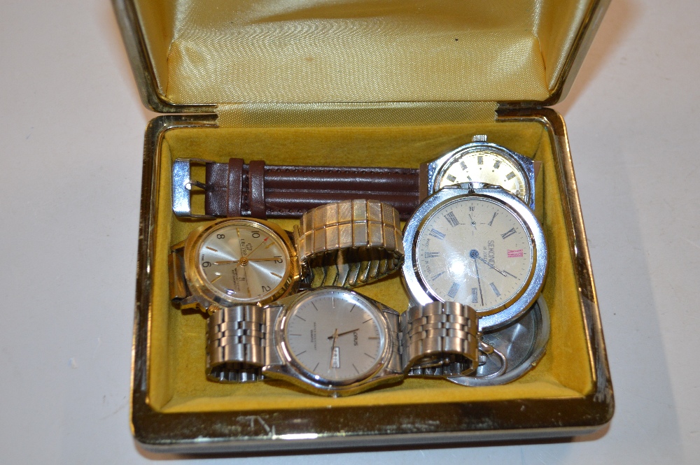 Three various gentleman's wrist watches and a Seko