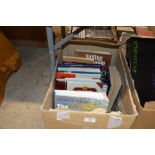 A box of various books to include Atlases