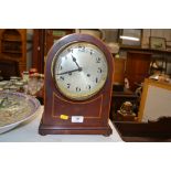 An Edwardian mahogany and inlaid two hole mantel c