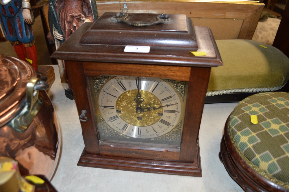 A German mahogany cased three hole mantle clock