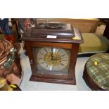 A German mahogany cased three hole mantle clock