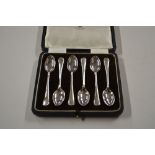 A set of six silver plated coffee spoons by Mappin & Webb