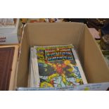 A box of "Captain America" comics