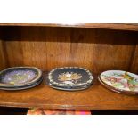 A set of four Continental pottery plates with flor