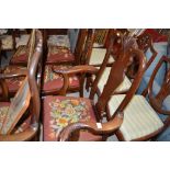 A set of six mahogany Queen Anne style dining chai