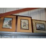Three Continental school oil paintings on board, o
