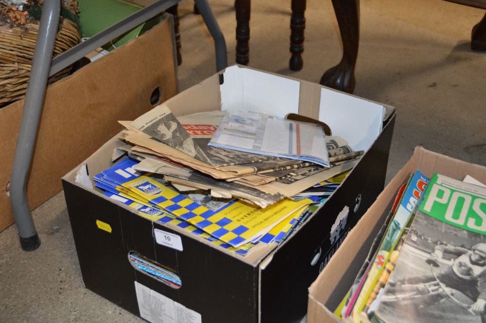 A box containing mostly Ipswich Town Football prog