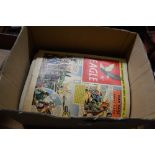A box of various comics to include Eagle and Valour