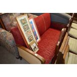 A 1920's/30's red upholstered settee