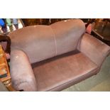 A late Victorian upholstered drop end two seater s