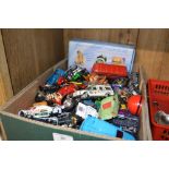 A box of die cast toys and others