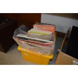 A box of various magazines; a scrap album etc.