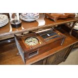 A 1920's/ 30's mahogany three hole wall clock