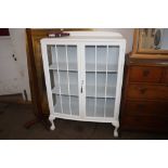 A white painted glazed china display cabinet