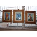 Three pine framed Winnie the Pooh prints