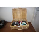 A wicker basket of Lego