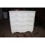 A white painted Victorian chest fitted two short o