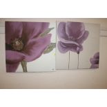 Two floral studies on canvas
