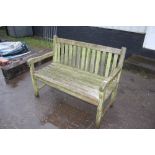 A wooden garden bench