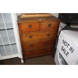 An oak chest fitted two short over three long draw