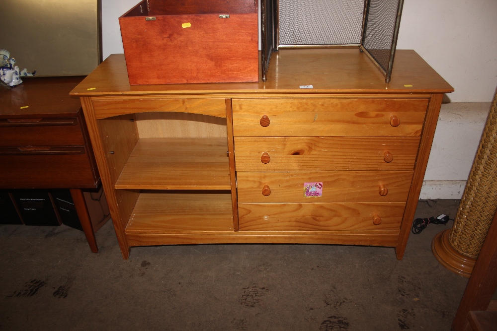 A pine side board fitted four drawers