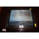 An oil abstract landscape study, signed Rob Marrison