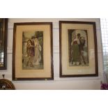 A pair of oak framed prints entitled "Whispers of