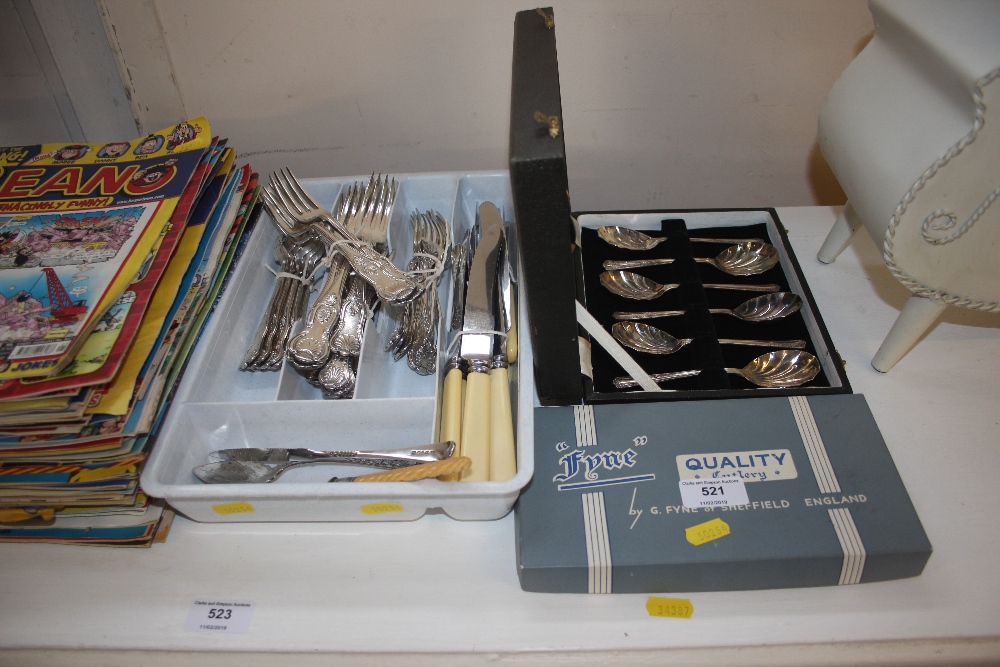 A quantity of silver plated cutlery