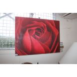 A print on canvas depicting a rose