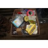 A box of various household items to include screws