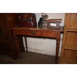 A late Victorian mahogany side table fitted single