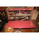 A carpenter's tool box and contents