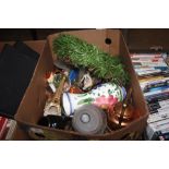 A box of decorative china and glassware