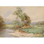 John Bates Noel, (1870-1927), "On the Conway", signed watercolour, 26cm x 37cm, unframed