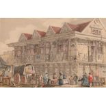 After Frederick Russell, coloured engraving "The Ancient House Ipswich"