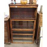 A Globe Wernicke style mahogany three section bookcase, 87cm wide x 138cm high