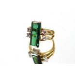 An 18ct gold Tourmaline and diamond ring