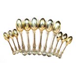 A part suite of Albert pattern Victorian silver flatware, various dates and makers, comprising: a