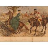 John Leach, hand coloured humorous hunting caricature "A Capital Finish", 42.5cm x 62.5cm; and