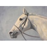Frank Geere, (1931-1991), study of the head of Desert Orchid, signed oil on canvas, 28cm x 38cm