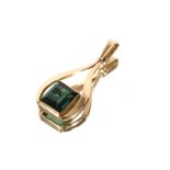 A 14ct gold Tourmaline set pendant