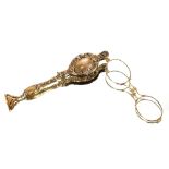A pair of 19th Century Sterling silver lorgnettes, having foliate gilded decoration, 15cm long