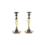 A pair of Antique Sterling silver candlesticks, by Gorham & Co., U.S.A., 24cm high