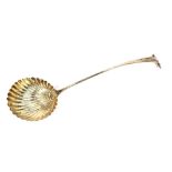 A George III silver Onslow pattern soup ladle, London 1815