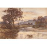 J. Kinnear, (1846-1917), "An Evening on the Forth", signed watercolour, 49cm x 75cm