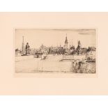 Malcolm Osborne, R.A., The Old Bridge at Wurzburg, pencil signed etching, 15.5cm x 27.5cm