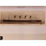 An album of postcards, including Titanic,  Whitestar and Cunard Liners