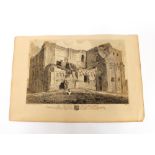 John Sell Cotman, study of Castle Rising, Norfolk, etching