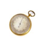 A small 19th Century brass cased pocket barometer