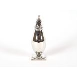 A George III silver sugar castor, of baluster form, maker Robert Hennell, London 1810, 16cm high